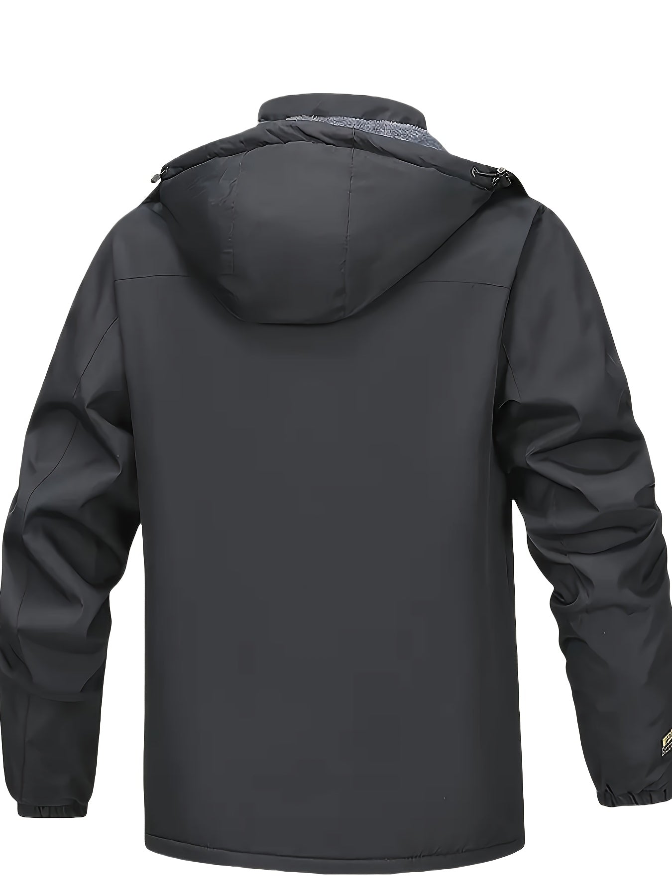 Thick Warm Hooded Polyester Jacket - Men's Casual Windproof Leisure Style Outerwear for Fall/Winter - Zip-Up Conventional Version Autumn/Winter