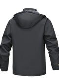 Thick Warm Hooded Polyester Jacket - Men's Casual Windproof Leisure Style Outerwear for Fall/Winter - Zip-Up Conventional Version Autumn/Winter