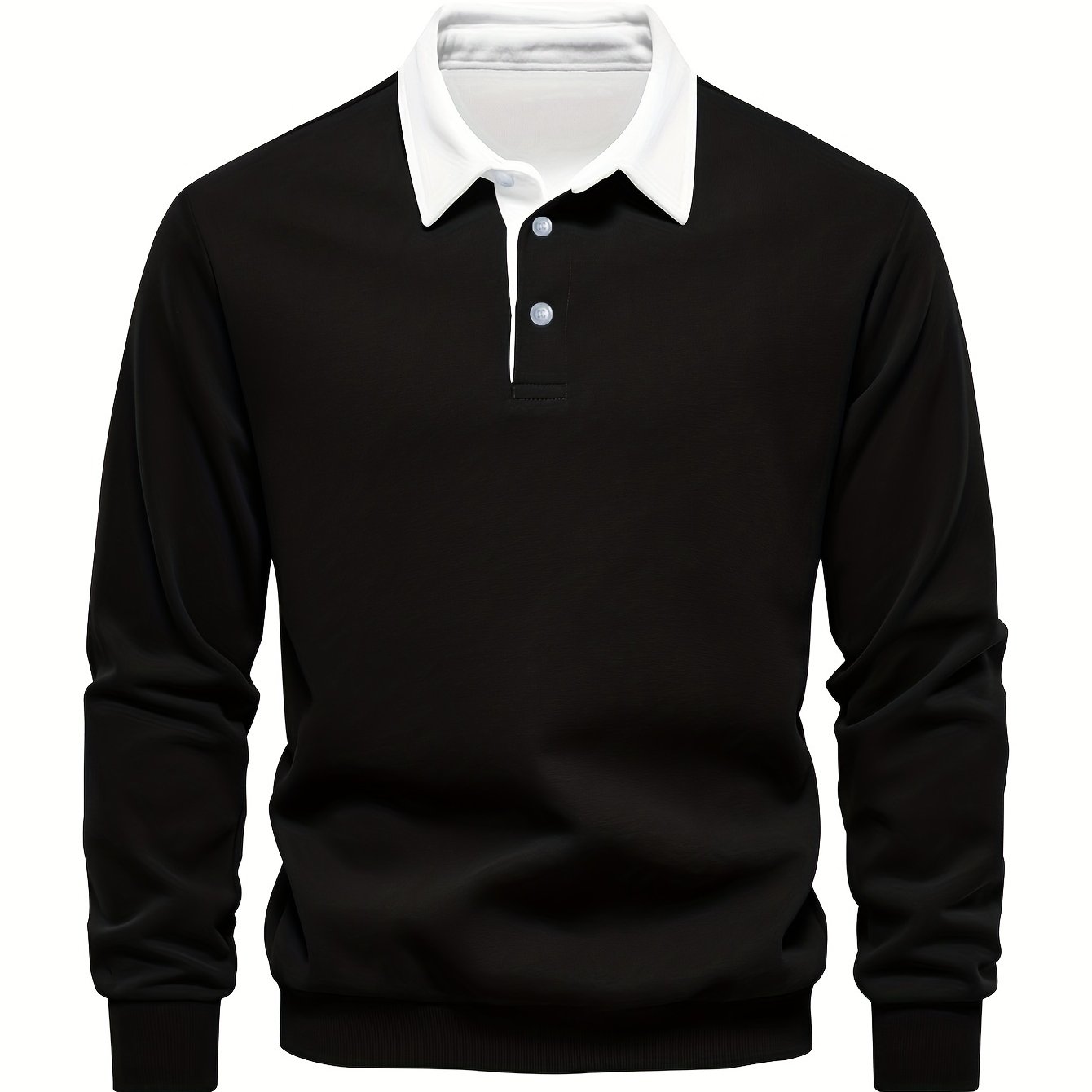 Fall & Winter Solid Color Fleece-Lined Shirt - Men's Casual Machine Washable with Button Detail