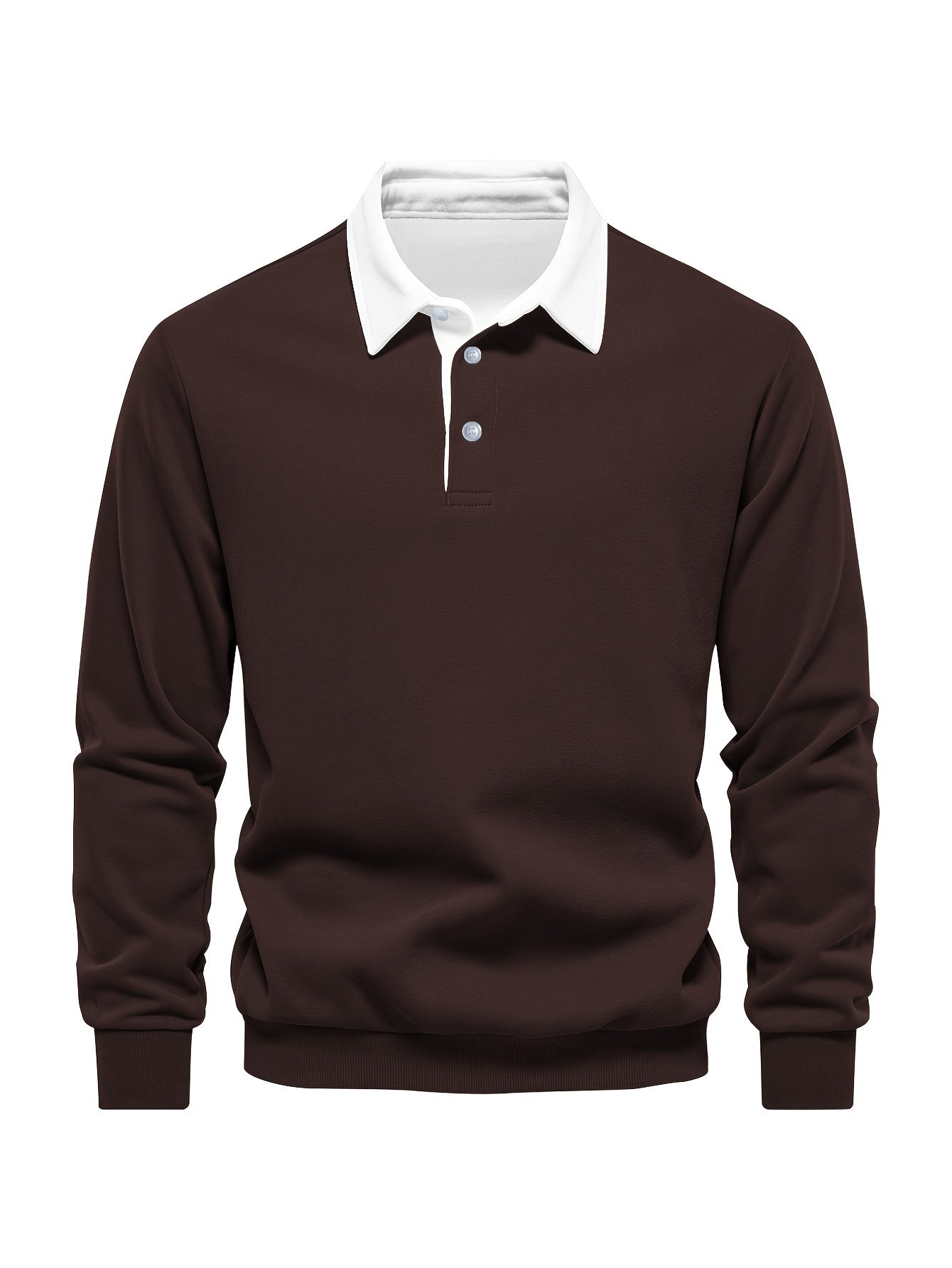 Fall & Winter Solid Color Fleece-Lined Shirt - Men's Casual Machine Washable with Button Detail