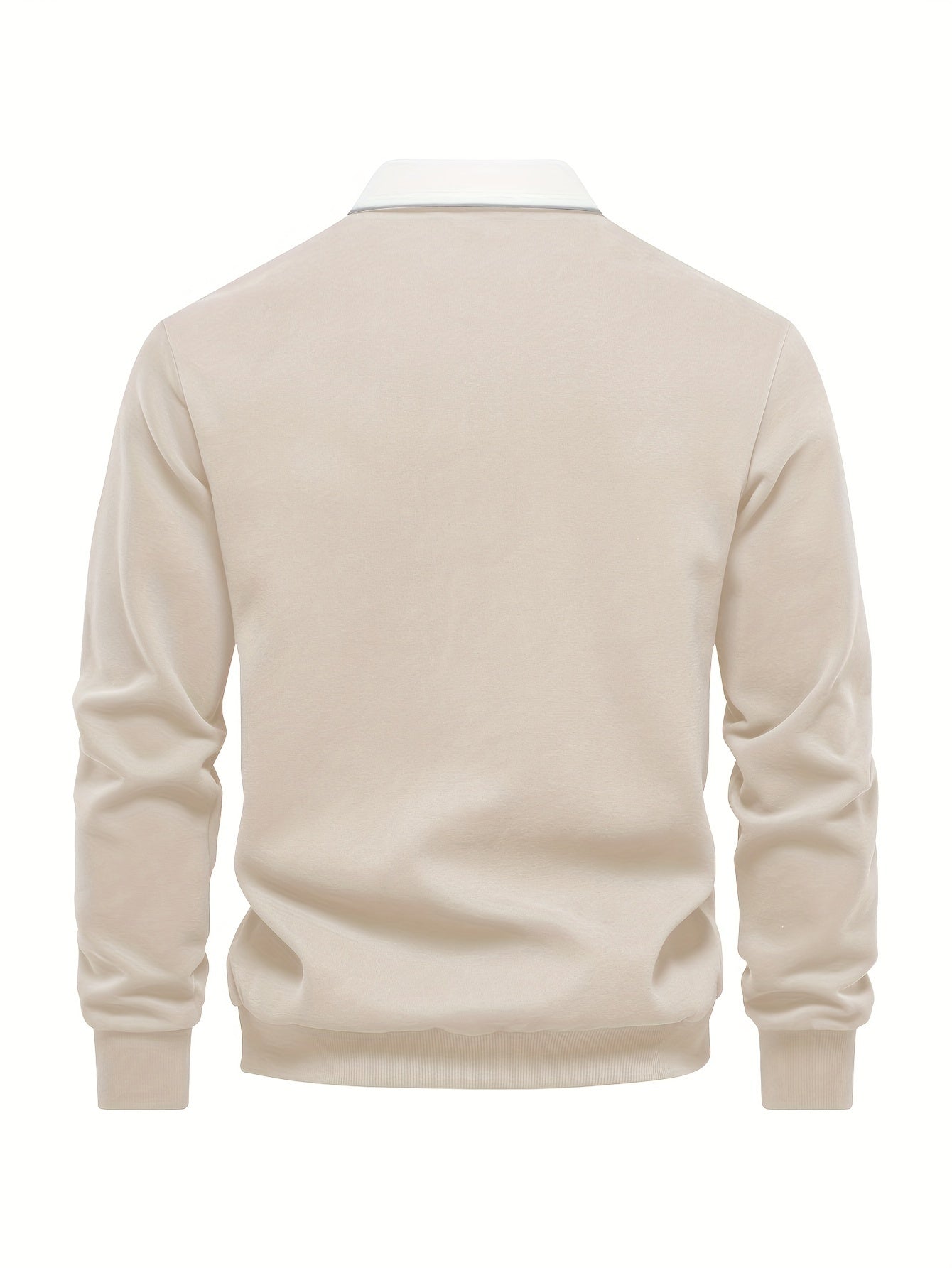 Fall & Winter Solid Color Fleece-Lined Shirt - Men's Casual Machine Washable with Button Detail