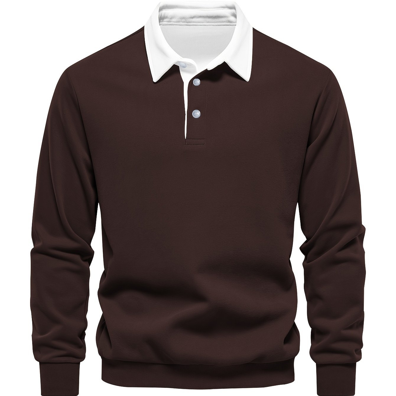 Fall & Winter Solid Color Fleece-Lined Shirt - Men's Casual Machine Washable with Button Detail
