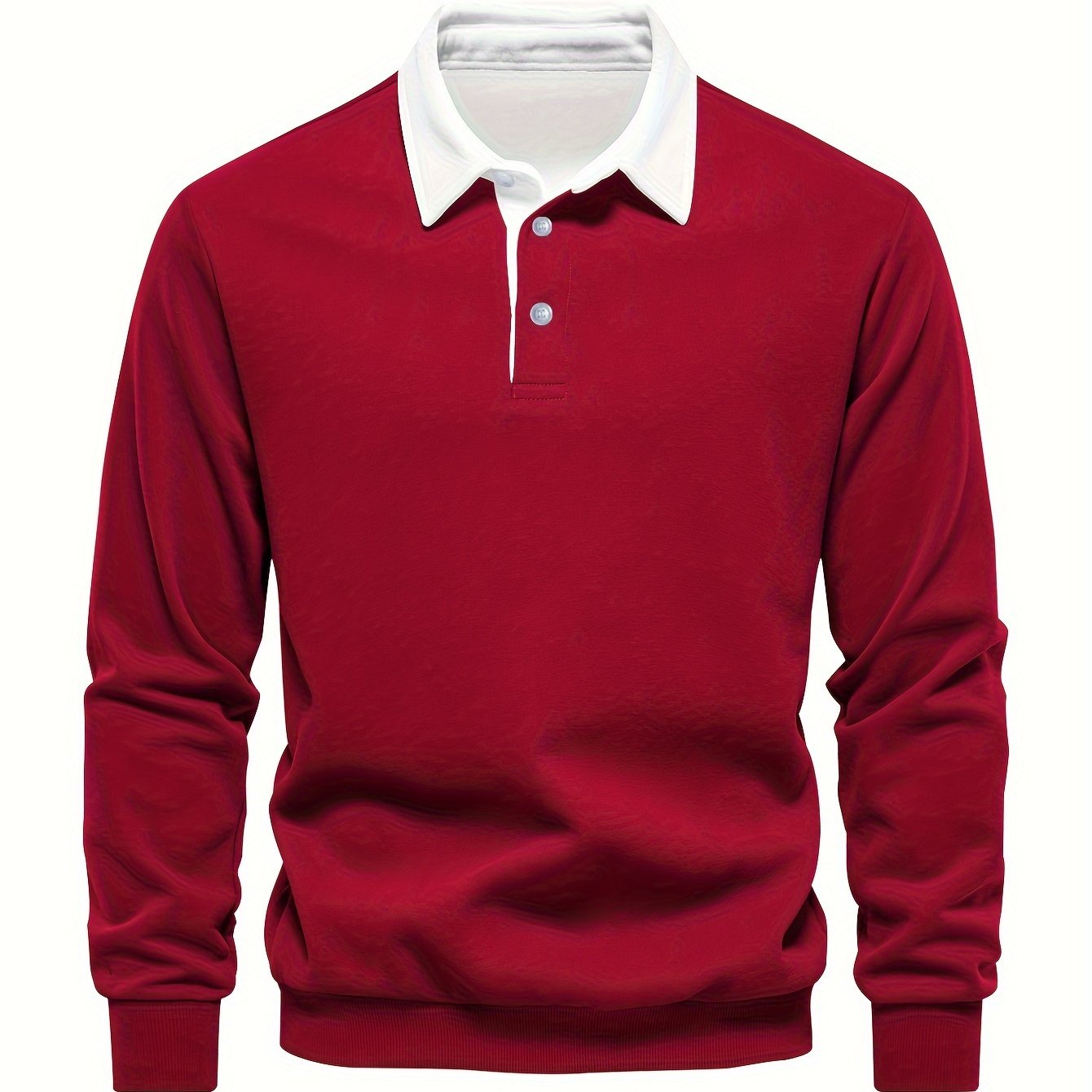 Fall & Winter Solid Color Fleece-Lined Shirt - Men's Casual Machine Washable with Button Detail