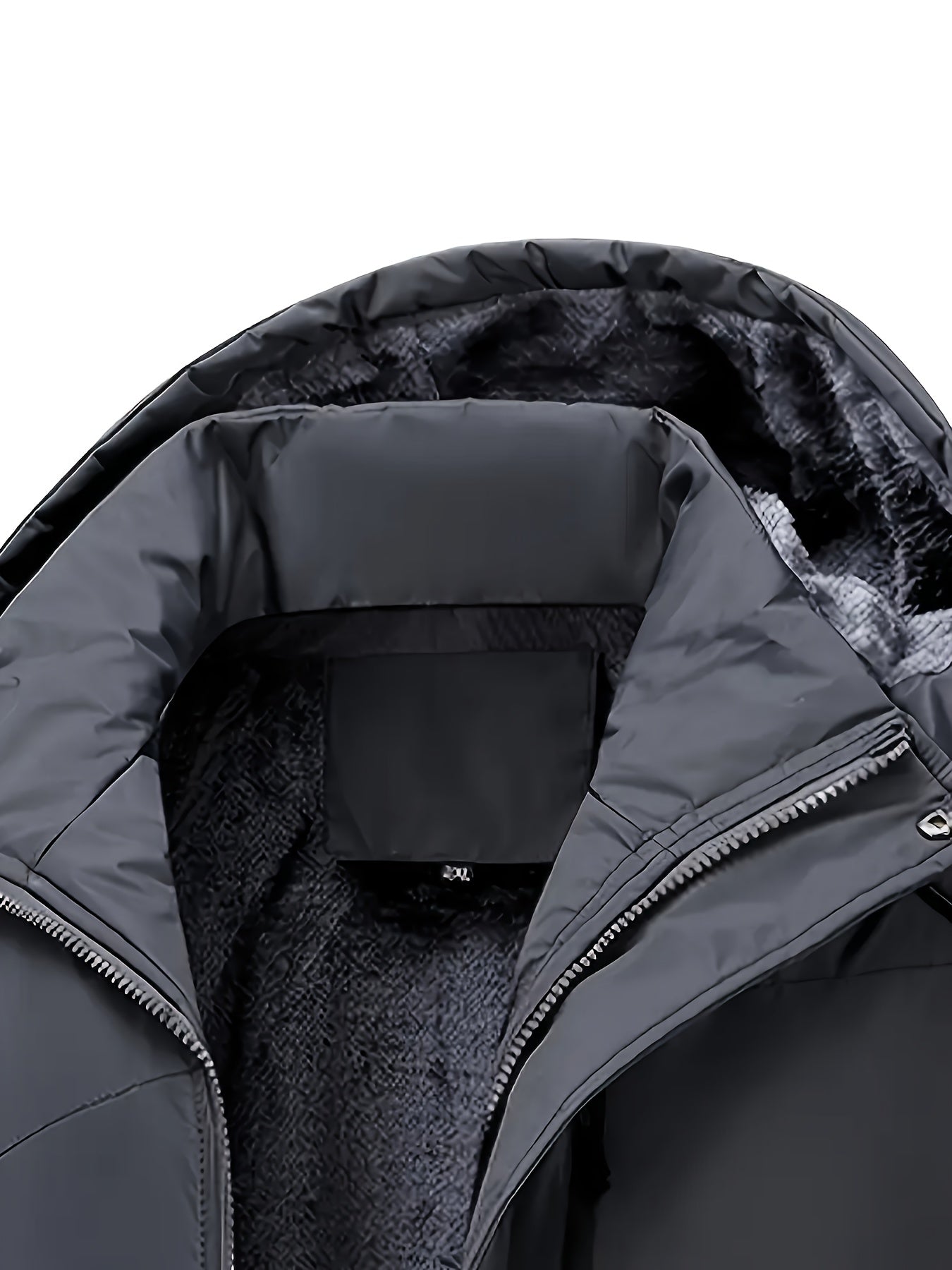 Thick Warm Hooded Polyester Jacket - Men's Casual Windproof Leisure Style Outerwear for Fall/Winter - Zip-Up Conventional Version Autumn/Winter