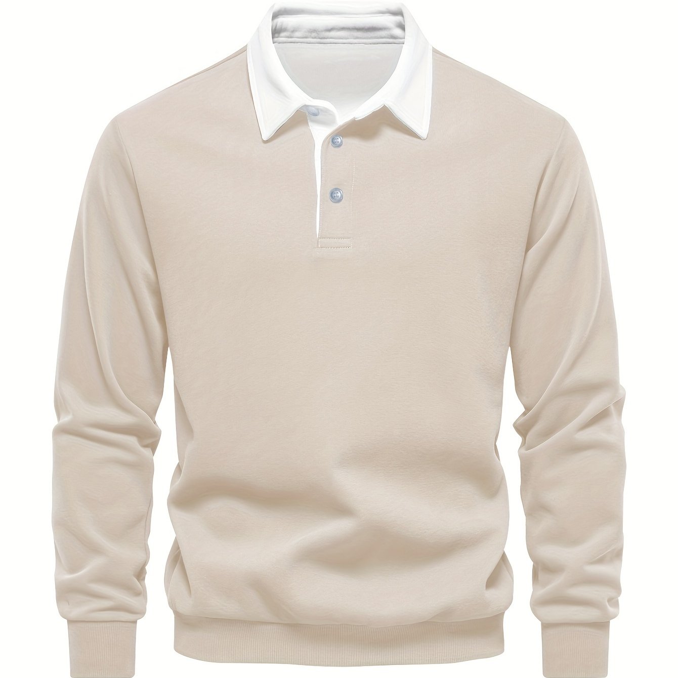 Fall & Winter Solid Color Fleece-Lined Shirt - Men's Casual Machine Washable with Button Detail