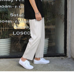 Summer Black Casual Pants Men Straight Pleated Men Japanese Streetwear Loose Ice Silk Pants Mens Wide Leg Pants Mens Trousers