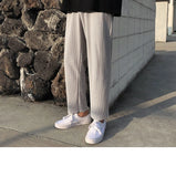 Summer Black Casual Pants Men Straight Pleated Men Japanese Streetwear Loose Ice Silk Pants Mens Wide Leg Pants Mens Trousers