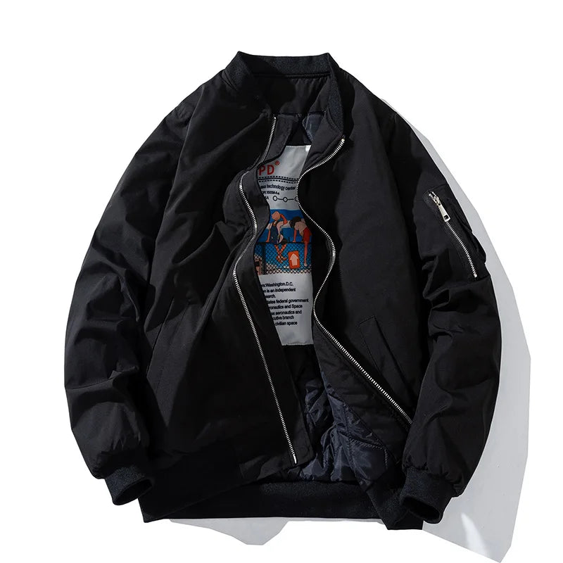 Winter Bomber Jacket Men Women Air Force Pilot Jacket Solid Fashion Casual Baseball Coat Male Couple Autumn White Black Pink