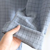 Men's Trousers Pajamas Set for Spring and Summer Thin Plaid Design Cotton Fabric Short Sleeved Long Pants Home Men Pyjama Set