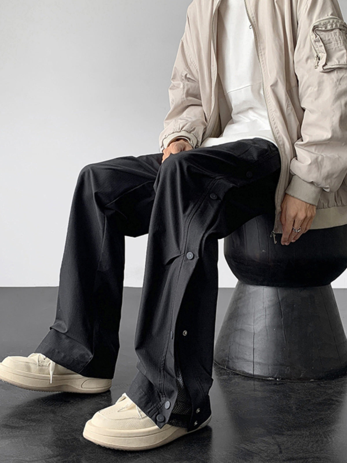 American high street casual sports sweatpants men's spring and autumn trendy hip-hop hiphop pants loose straight long pants