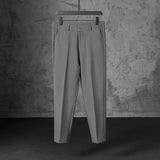 New Fashion Male Suit Pants Light Luxury Draped Cropped Button-down Business Casual Pants Premium Slim-fit Elegant Dress Trouser