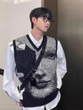 Autumnr and Winter Sleeveless Waistcoat High Quality Sweaters Male Korean Fashion Harajuku Top Streetwear Y2k Men's Knitted Vest