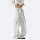 Mens Casual Pants Loose Fit Joggers Patchwork Pleated Trousers Trendy Elastic Waist Outdoor Sports Streetwear Hip Hop Trousers