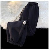 Korean style autumn and winter men and women street personality loose wide leg bound sports pants couple simple casual pants