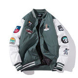 Autumn Winter Varsity Jacket Men Fashion Baseball Jacket Women Embroidery Letter American Coat College Streetwear Button Pink