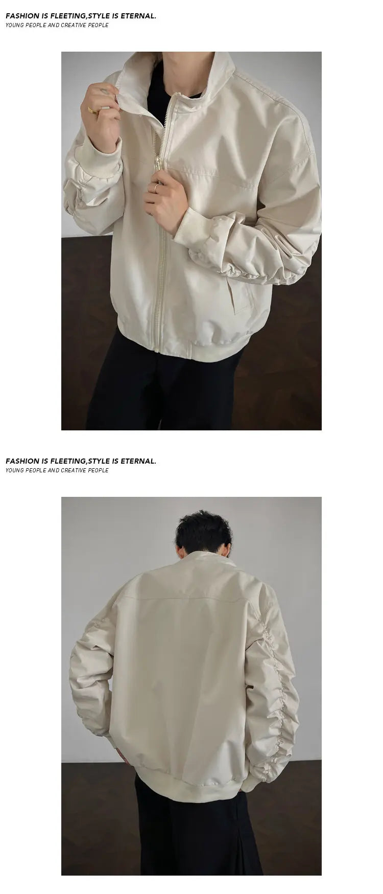 Stand Jacket mens dproof Lightweight Thin Short Biker Style Motorcycle Jacket Solid Classic Autumn coat fall  Fashion Casual