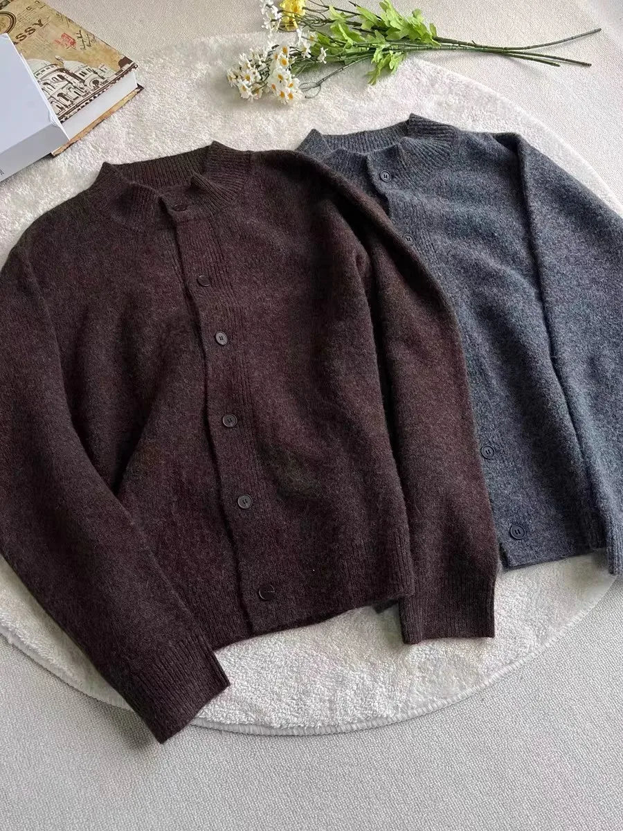 New Korean Fashion Men Cardigan Light Luxury Knitted O Neck Long Sleeve Sweater Coats Autumn Leisure Premium Quality Knitwear