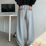 New Men's Tie-dye Fleece Casual Pants Side Striped Wide Leg Straight Sweatpants Neutral High-quality Long Baggy Trousers Sport