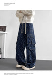 Cargo jean pants Men Wide Leg DenimLoose Straight Baggy Men's Jeans hip hop Streetwear Skateboard Neutral denim Trousers