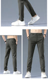Casual Pants Men Spring Autumn 2025 New Straight Slim Fit Sweatpants Solid Color Business Elastic waist Male Trousers