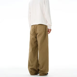 100% Cotton Men's Loose Casual Pants Autumn New Fashion Comfortable Wide-leg Oversized Trousers Streetwear White Khaki Black