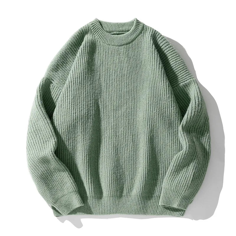 Round Collar Pullover Sweater Solid Colour Basic Men Women Autumn Winter Parsimonious Simple Couple Knit Sweater Warm Soft