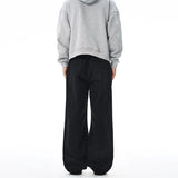 American Loose Straight Cargo Pants Men's Fashion Streetwear 100% Cotton Vintage Large Pocket Loose Casual Wide-leg Trousers