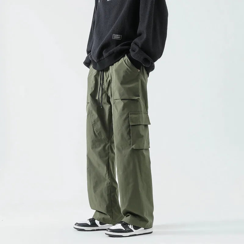 Men‘s Cargo Pants Multi Pocket Jogger Harlan Pants Men Elastic Waist Hip Hop Casual Trousers Large Size Sweatpants Black 5XL