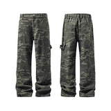 New Mens Camouflage Cargo Work Pants Casual Patchwork Straight Leg Outdoor Utility Military Comfortable Durable Hiking Tactical