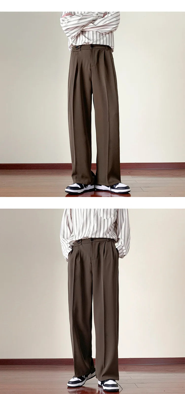 New Fashion Male Suit Pants Light Luxury Draped Cropped Button-down Business Casual Pants Premium Slim-fit Elegant Dress Trouser