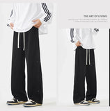 Fashion Men's Baggy Straight Casual Pants Cotton Comfortable Stretch Trousers Sweatpants Joggers Classic Black Khaki Male Clothe