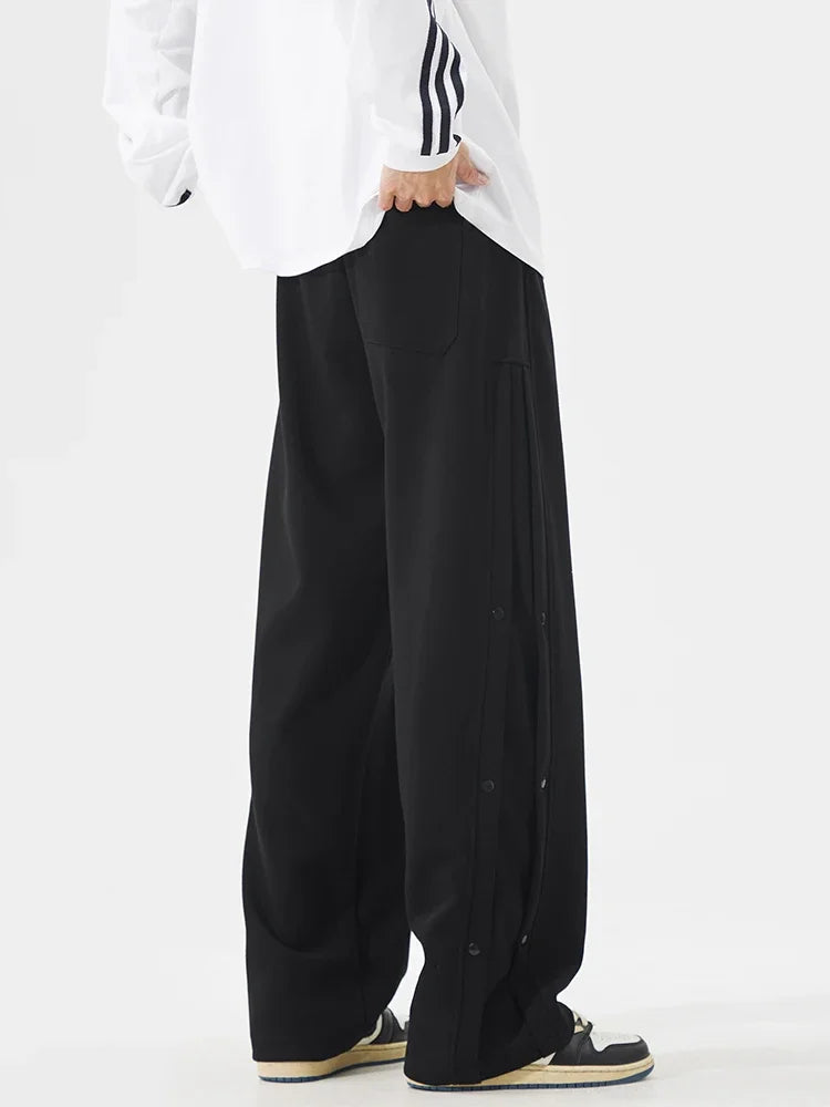 Fashion Men's Baggy Straight Casual Pants Cotton Comfortable Stretch Trousers Sweatpants Joggers Classic Black Khaki Male Clothe