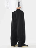 Fashion Men's Baggy Straight Casual Pants Cotton Comfortable Stretch Trousers Sweatpants Joggers Classic Black Khaki Male Clothe