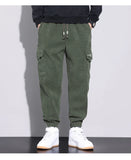 Autumn New Men's Corduroy Cargo Harem Pants Fashion Korean Embroidery Bound Feet Casual Pants Trendy Brand Male Trousers