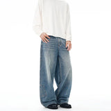 Multi-pocket Loose Wide-leg Jeans Men's Cotton Vintage Washed Denim Pants Hip-hop Fashion Y2K Streetwear Autumn Casual Trousers