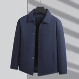 Business Casual Jackets for Men Turn Down Collar Solid Jacket Autumn Korean Work Wear Mens Windbreaker Jacket Winter Coats Men