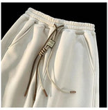 Korean style autumn and winter men and women street personality loose wide leg bound sports pants couple simple casual pants