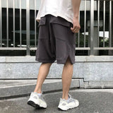 Summer Elegant Fashion Harajuku Slim Fit Ropa Hombre Loose Casual All Match Sports Shorts Pockets Patchwork Sweatpants