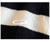 Men's New Black and White Striped Sweater Men's Autumn and Winter Loose Pullover Casual Top Men's Homestay Casual Warmth