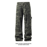 New Mens Camouflage Cargo Work Pants Casual Patchwork Straight Leg Outdoor Utility Military Comfortable Durable Hiking Tactical