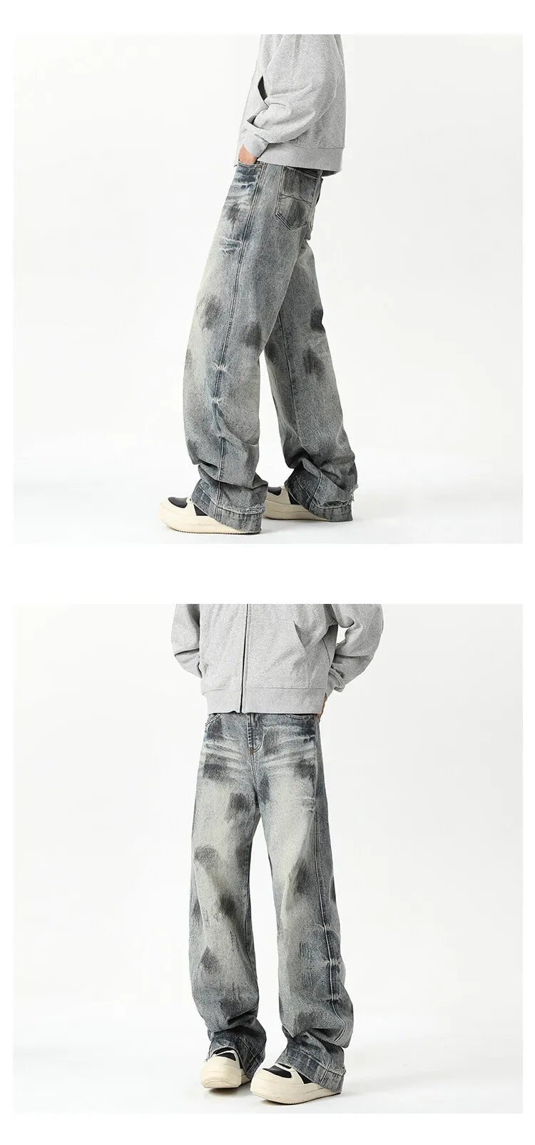 Autumn Jeans Men's New Denim Pants wash jeans New Fashion High Quality Washed Male Jeans Loose Wide Leg Trousers Straight