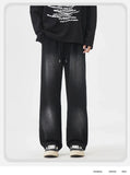 Autumn New Fashion Korean Men's Casual Pants Distressed Classic Black Baggy Straight Trousers Sweatpants Streetwear Male Clothes
