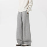 Sweatpants Men Straight Casual Pants Loose Fit Elastic Waistband Drawstring Tapered Outdoor Joggers Patchwork Athletic Trousers