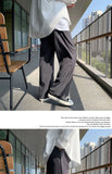 New Japanese Retro Male Suit Pants Light Luxury Straight Draped Button-down Business Casual Pants Premium Slim Elegant Trousers