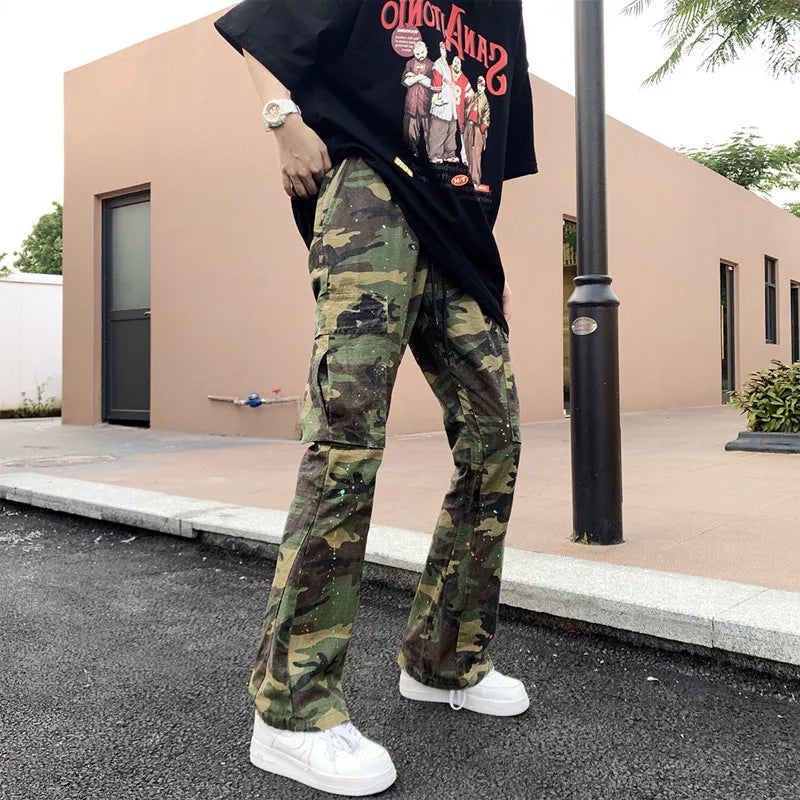 Y2K Streetwear Camouflage Baggy Tracksuit Cargo Pants Men Clothing Sweatpants Male Joggers Casual Long Trousers Moda Hombre