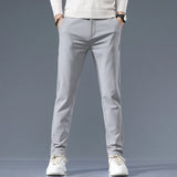 Casual Pants Men Spring Autumn 2025 New Straight Slim Fit Sweatpants Solid Color Business Elastic waist Male Trousers