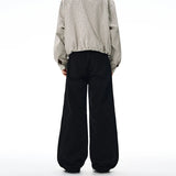 100% Cotton Men's Loose Casual Pants Autumn New Fashion Comfortable Wide-leg Oversized Trousers Streetwear White Khaki Black