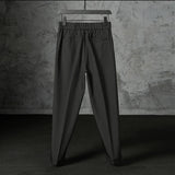 New Japanese Retro Velcro Male Suit Pants Light Luxury Straight Draped Business Casual Pants Premium Slim Elegant Ninth Trousers