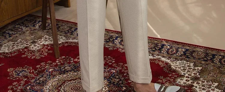 Light Luxury Men's Naples Draped Suit Pants Casual Solid Color Straight Premium Quality Dress Pants Wedding Banquet Business