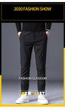Winter Warm Fleece Men's Business Casual Pants Stretch Slim Fashion Korean Thermal Trousers Classic Simple Male Plush Clothes